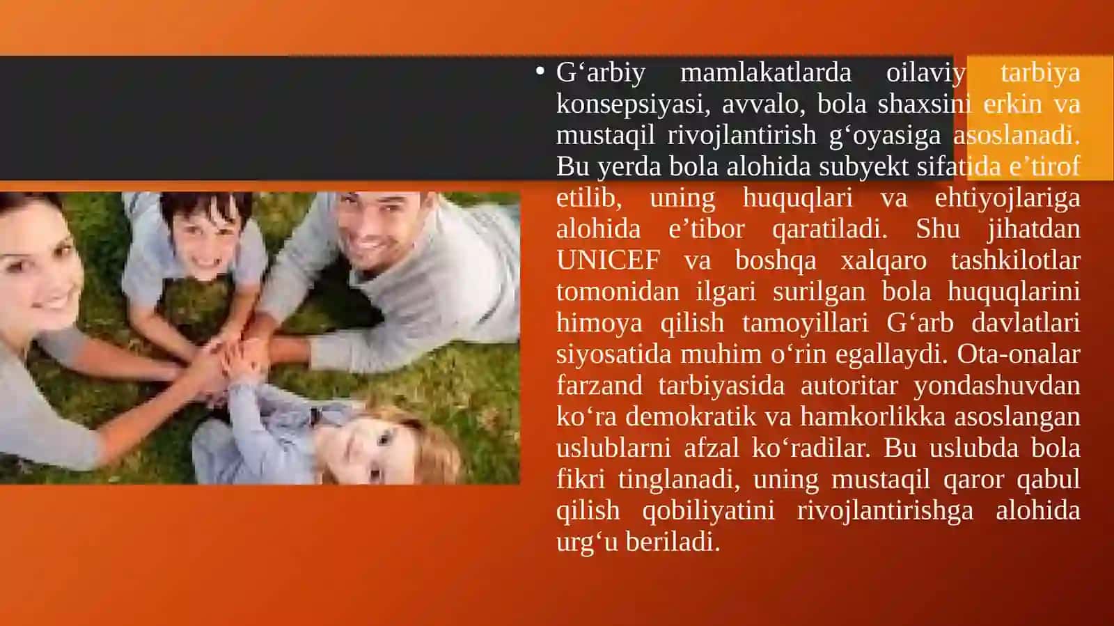 G‘arbiy mamlakatlarda oila va oilada bola tarbiyasiga munosabat 4