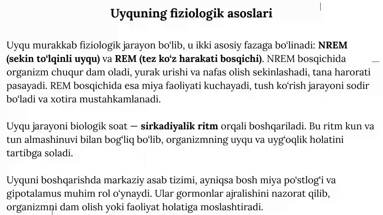 Umumiy jismoniy va hissiy holat uchun uyquning ahamiyati 4