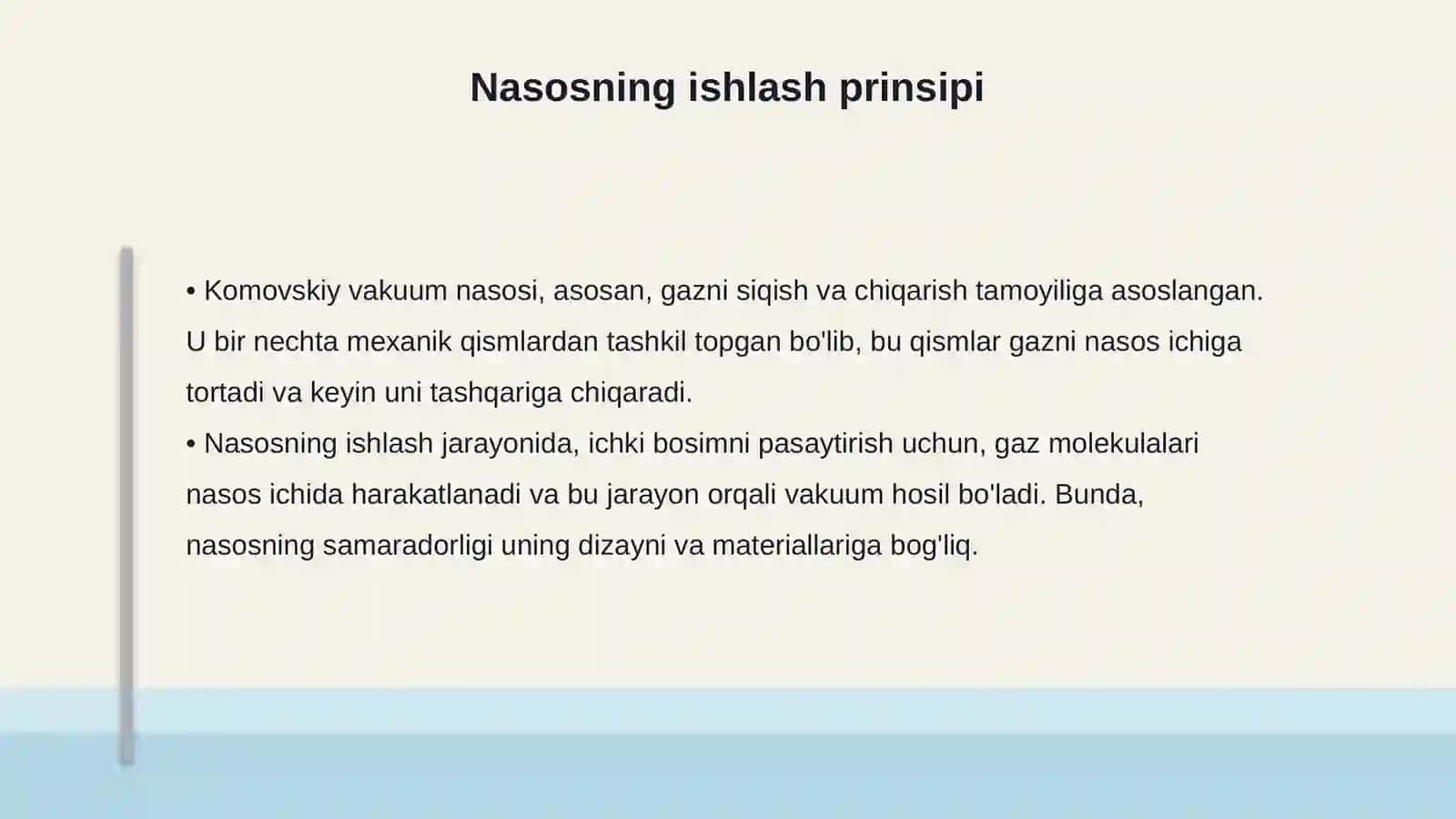 Komovskiy vakuum nasosining ishlash prinsipini õrganish 4