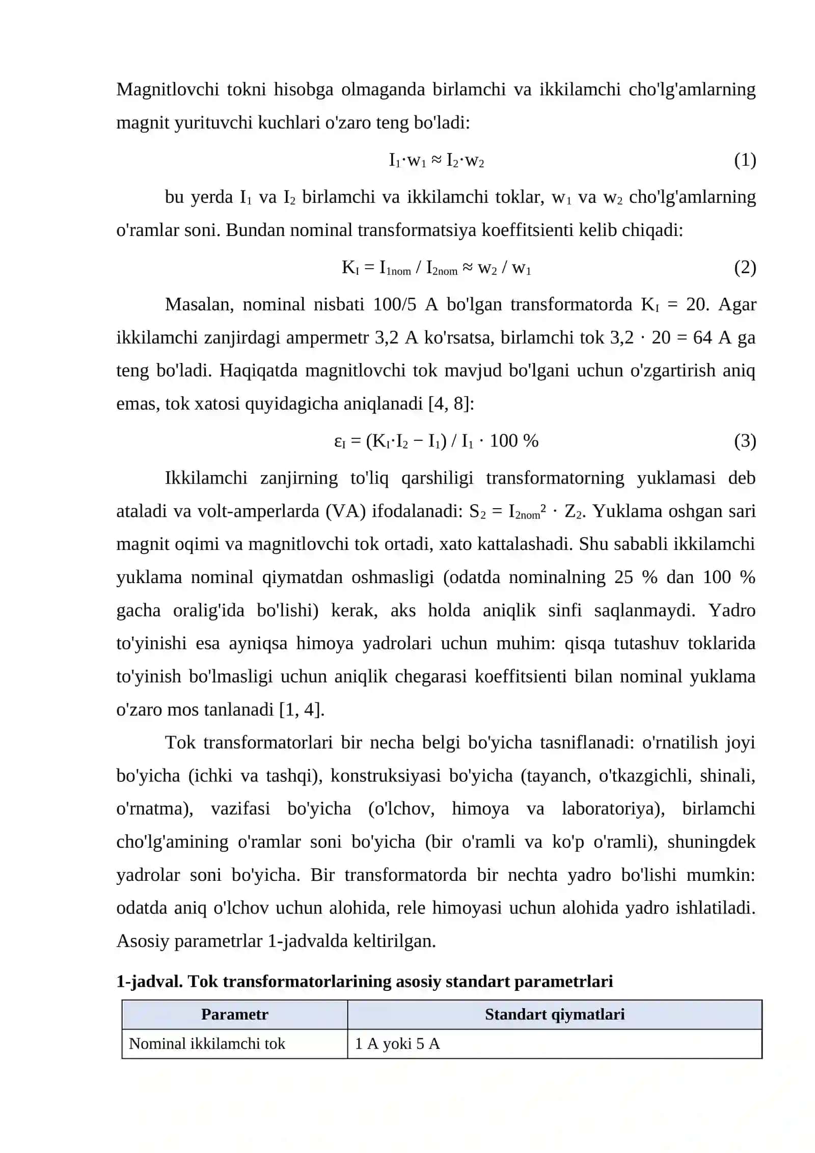TOK TRANSFORMATORLARI CHO'LG'AMLARINING BELGILANISHI 4