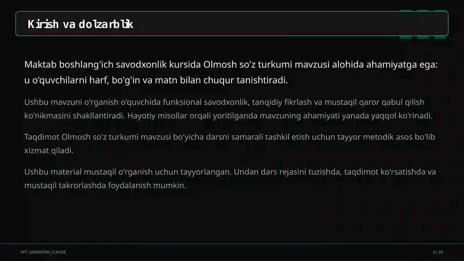 Olmosh so'z turkumi (4-sinf) 4