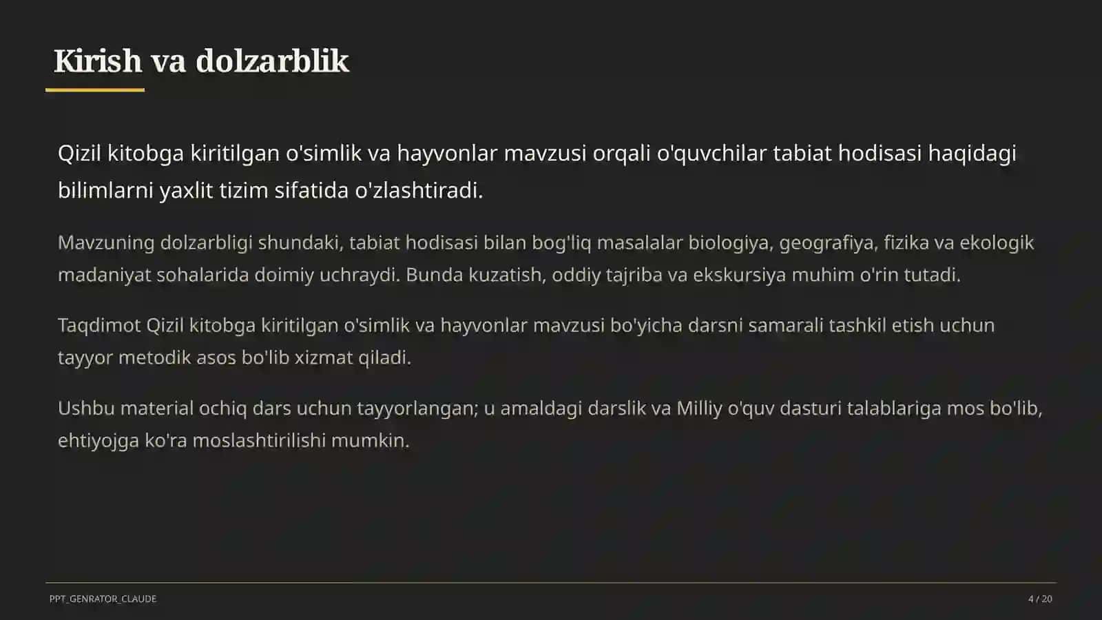 Qizil kitobga kiritilgan o'simlik va hayvonlar (4-sinf) 4