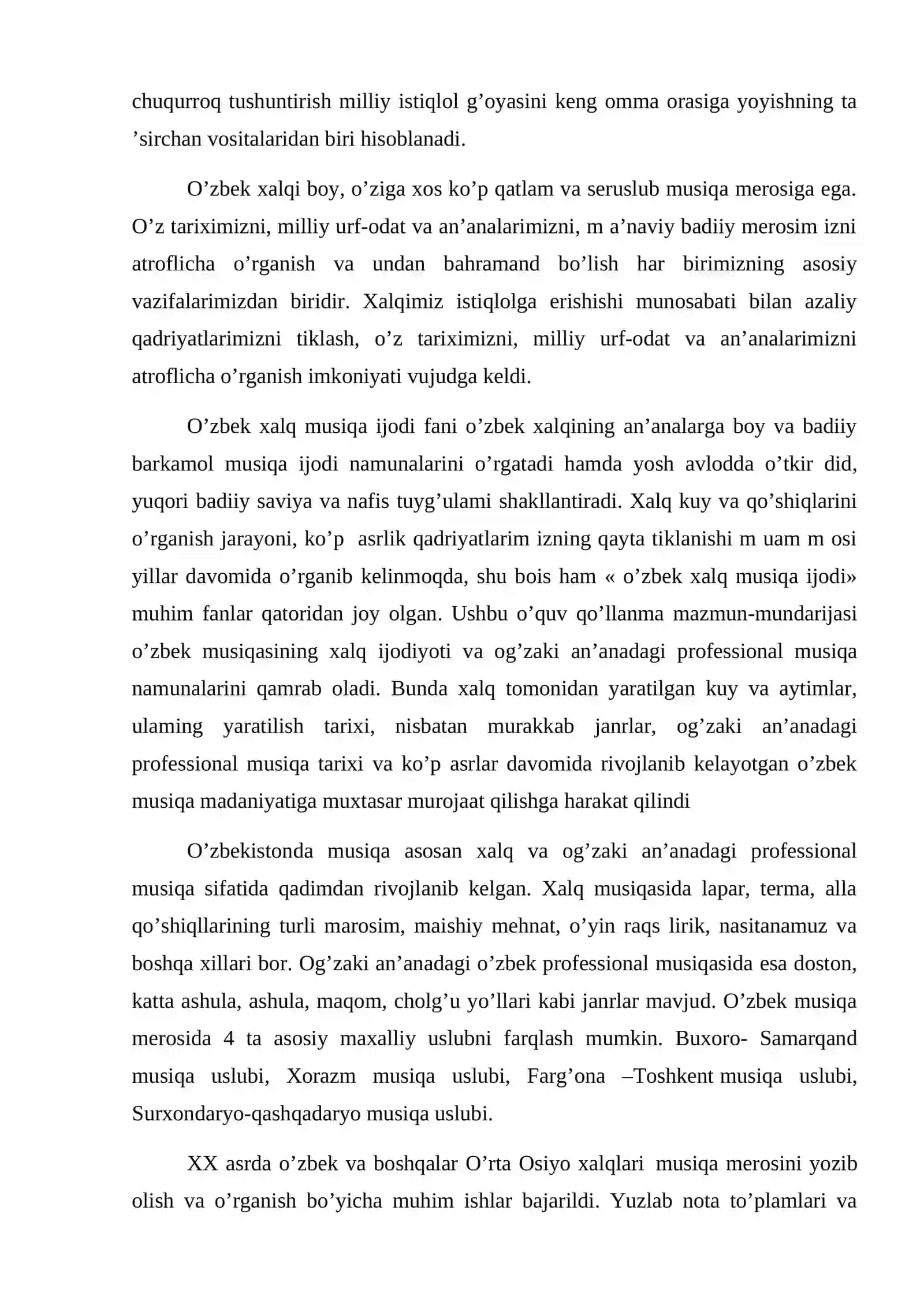 Musiqa o’qitish texnologiyalari va loyihalash kurs ishi 4