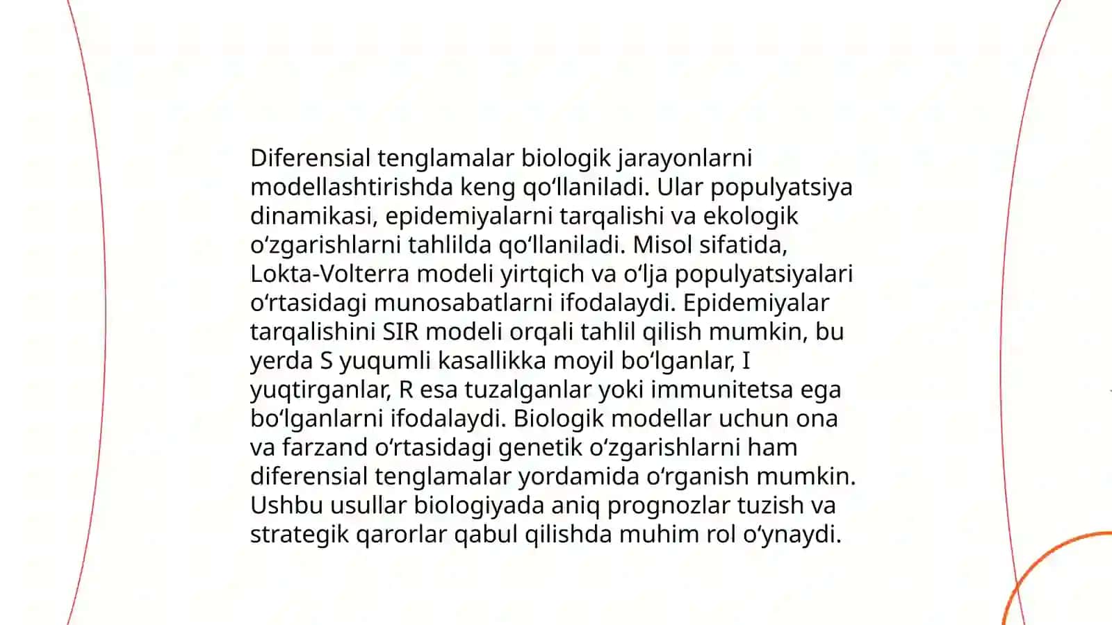 Tibbiy biologik masalalarni yechish algoritmlarini matematik modellashtirish 4