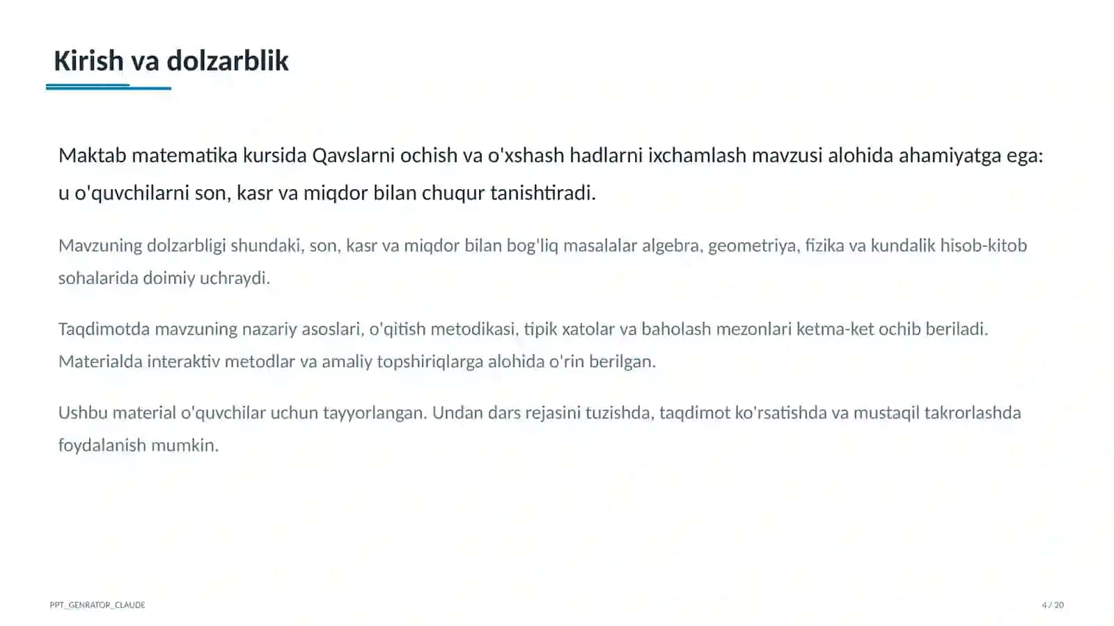 Matematika (5–6) — o'quvchilar uchun 4