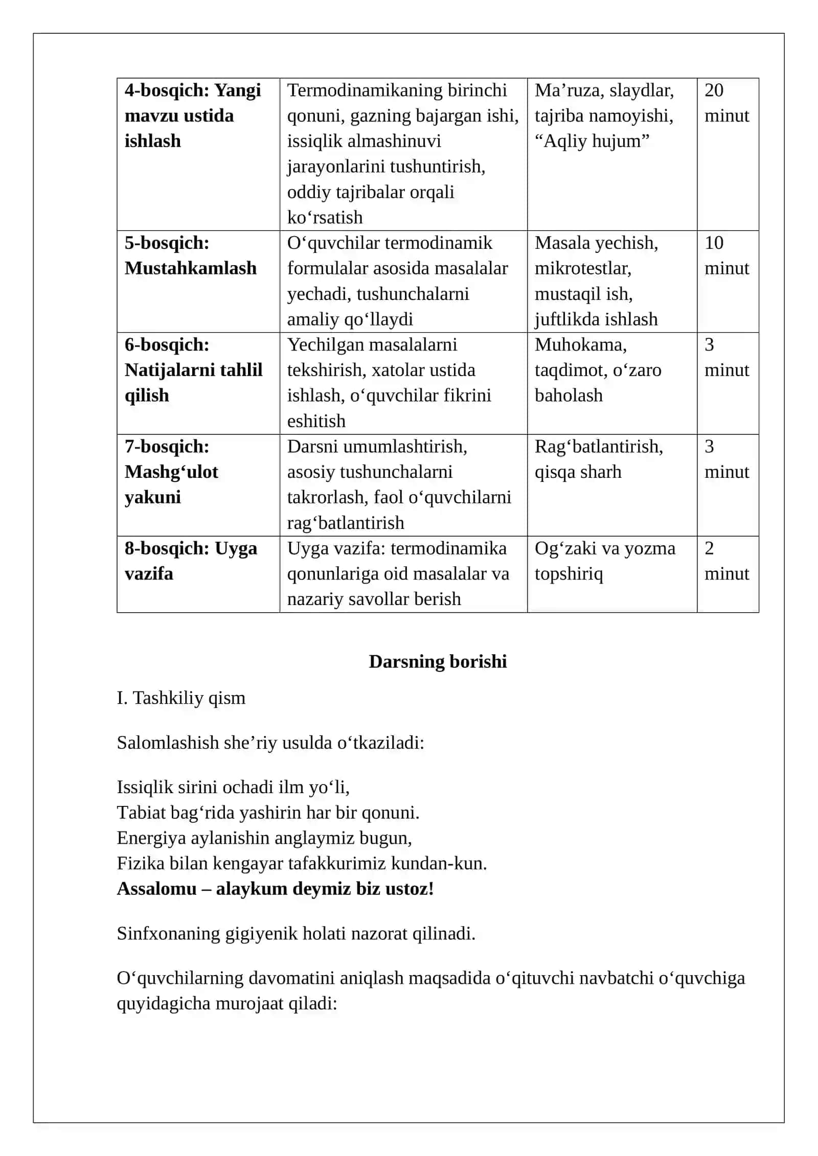Termodinamika elementlarini o‘qitish metodikasi 4