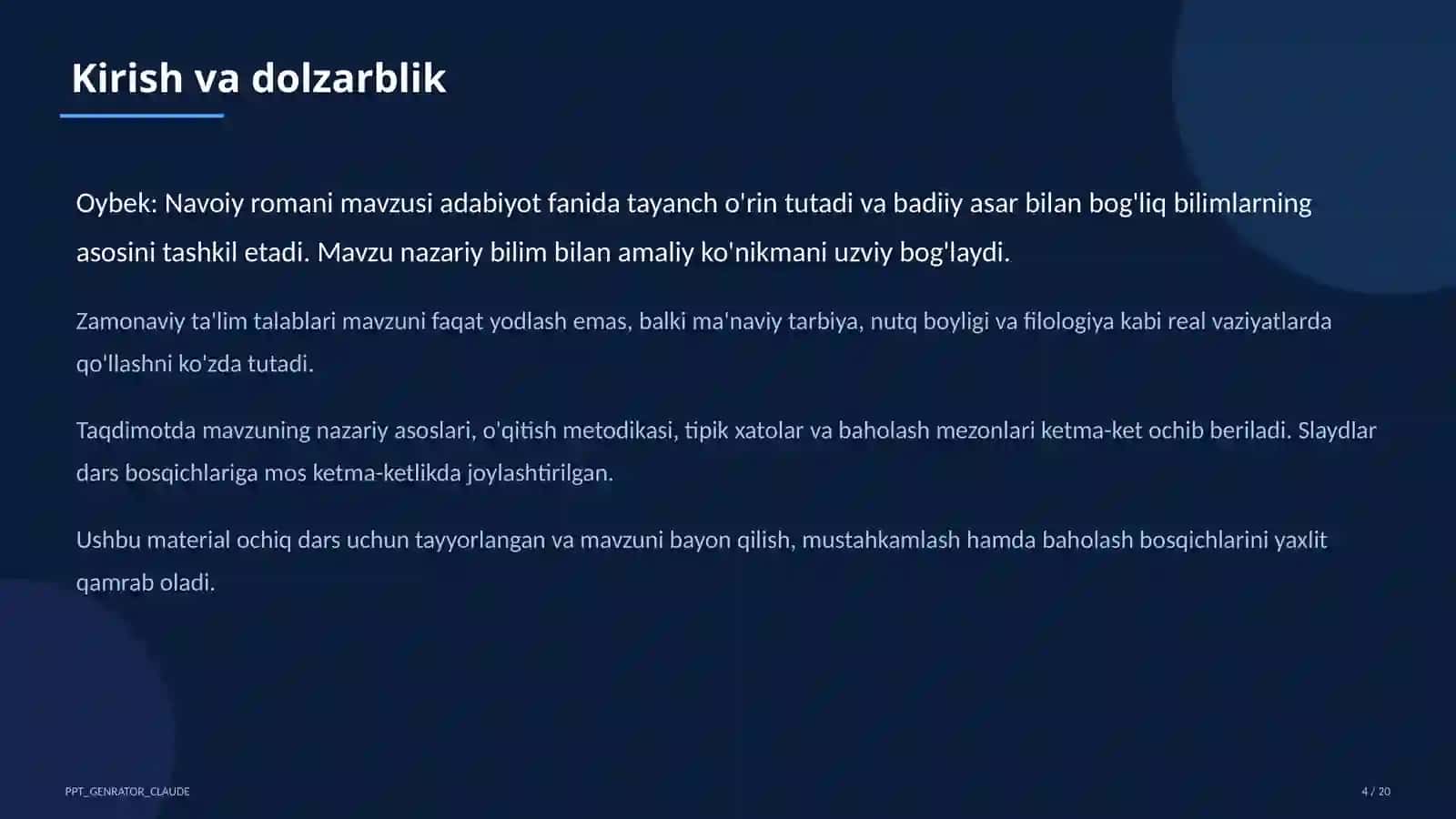 Oybek: Navoiy romani (10-sinf) 4