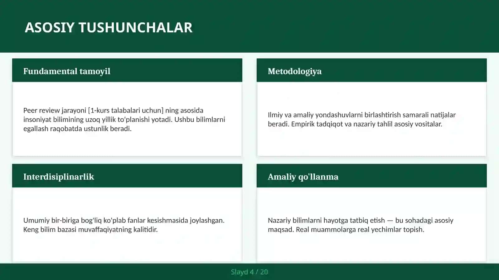 Peer review jarayoni [1-kurs talabalari uchun] 4