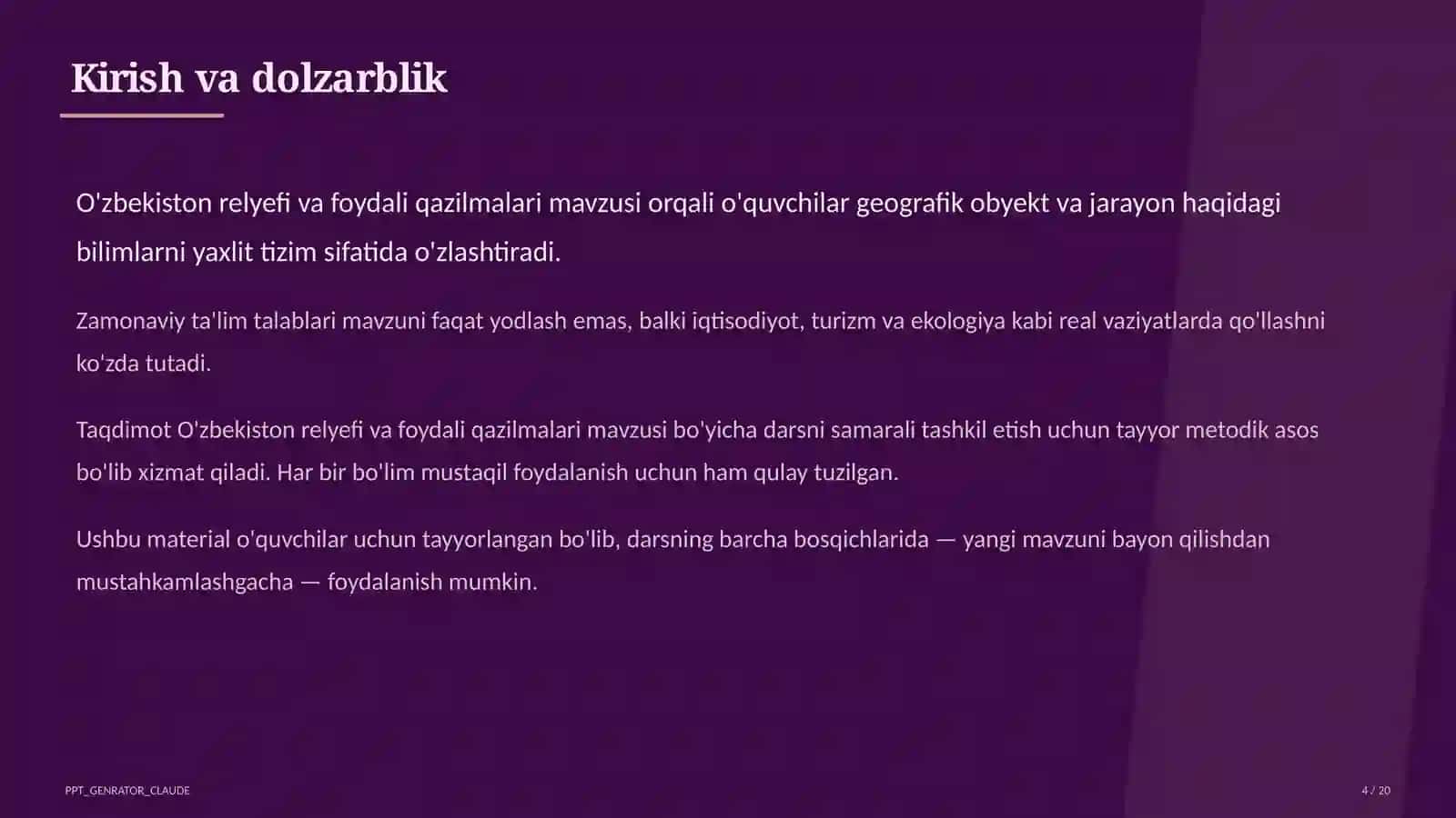O'zbekiston relyefi va foydali qazilmalari (8-sinf) 4