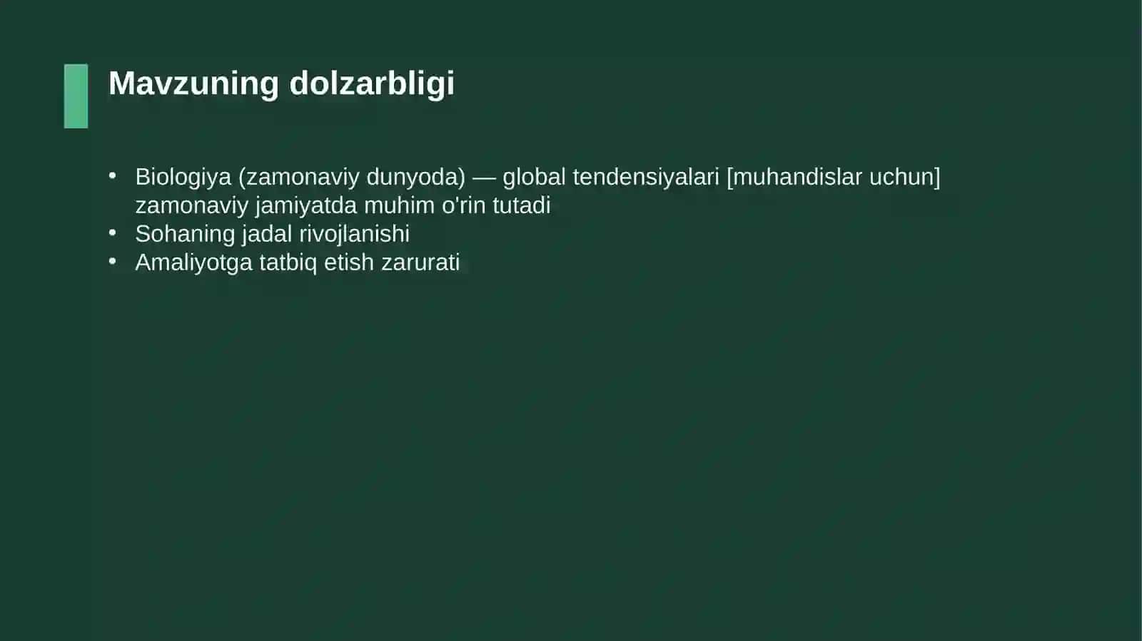 Biologiya (zamonaviy dunyoda) — global tendensiyalari [muhandislar uchun] 4