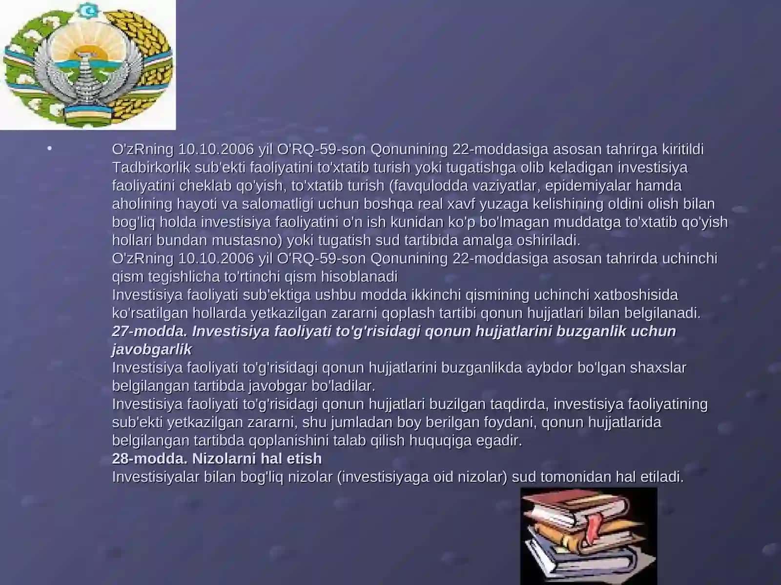 Iqtisodiy o’sishni investitsiyalash 4