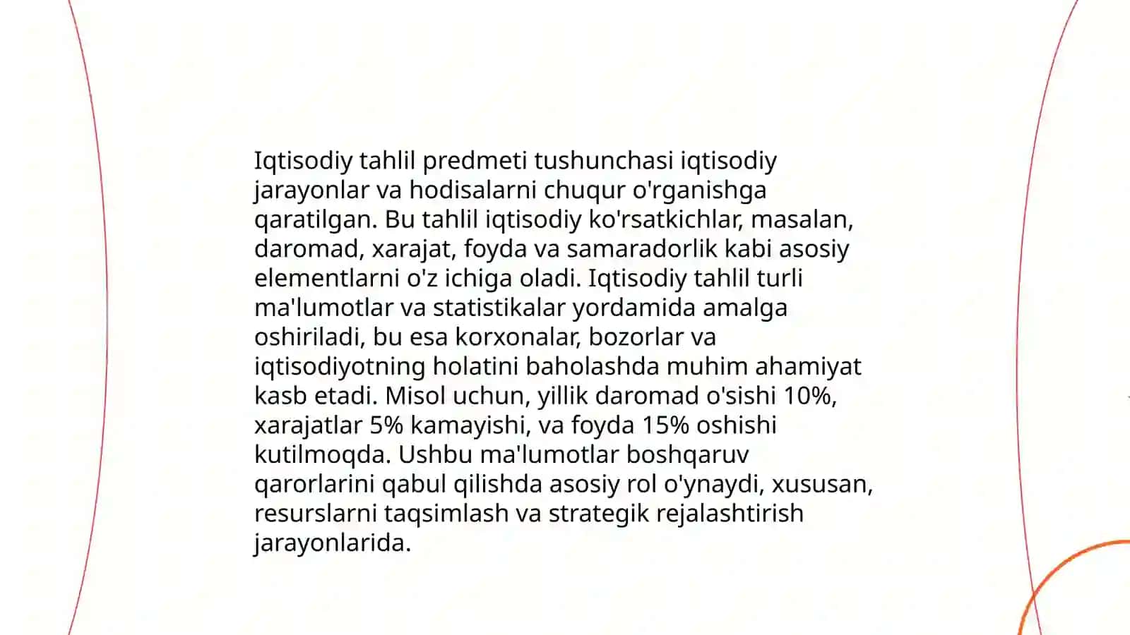 Iqtisodiy tahlilning predmeti asosiy vazifalari va tamoyillari 4