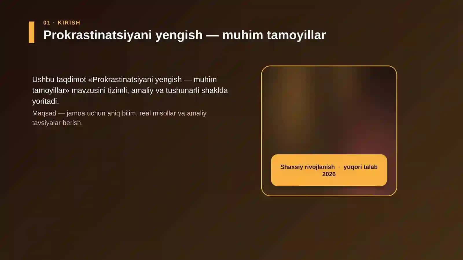 Prokrastinatsiyani yengish — muhim tamoyillar 4