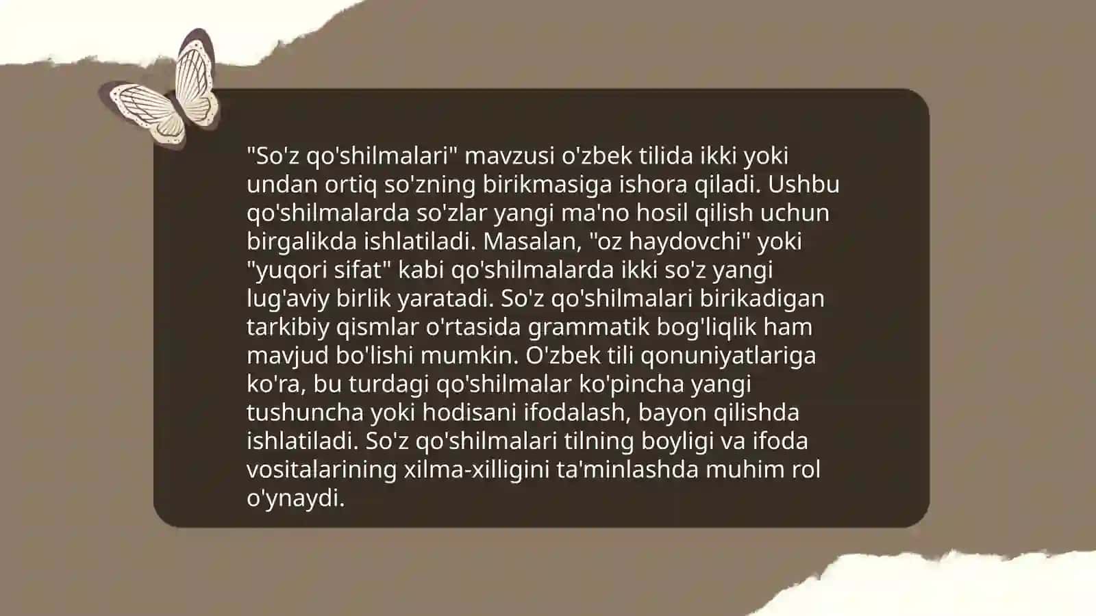 So'z Qo'shilmasi 4