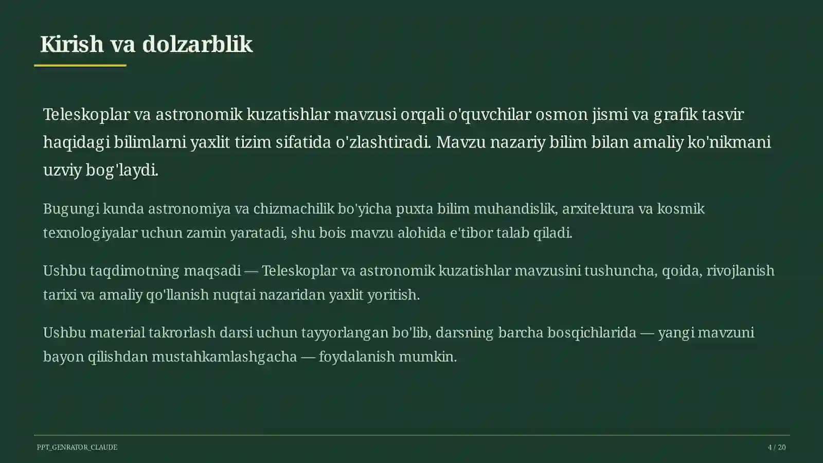 Astronomiya va chizmachilik (8–11) 4