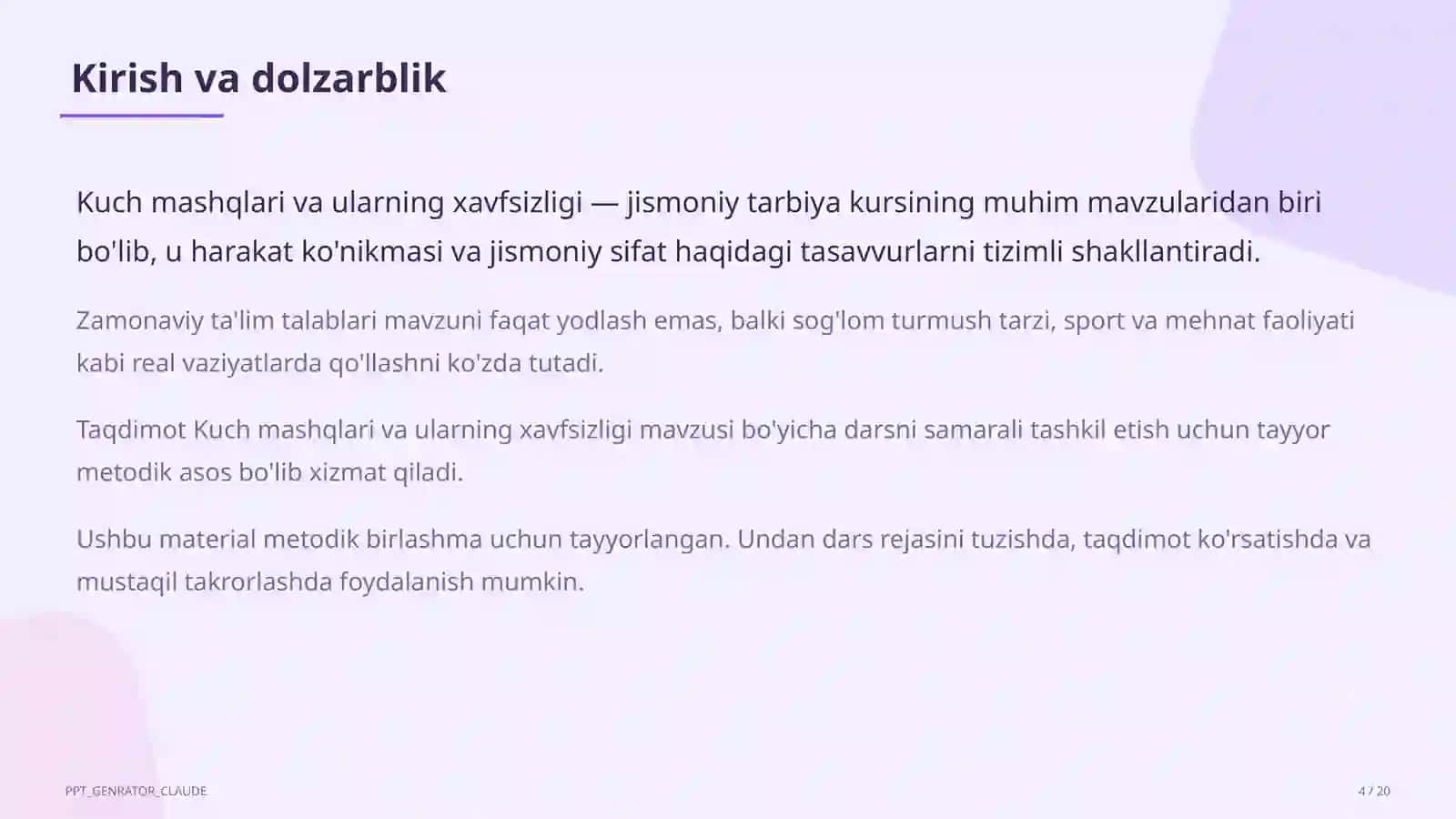 Kuch mashqlari va ularning xavfsizligi (8-sinf) 4