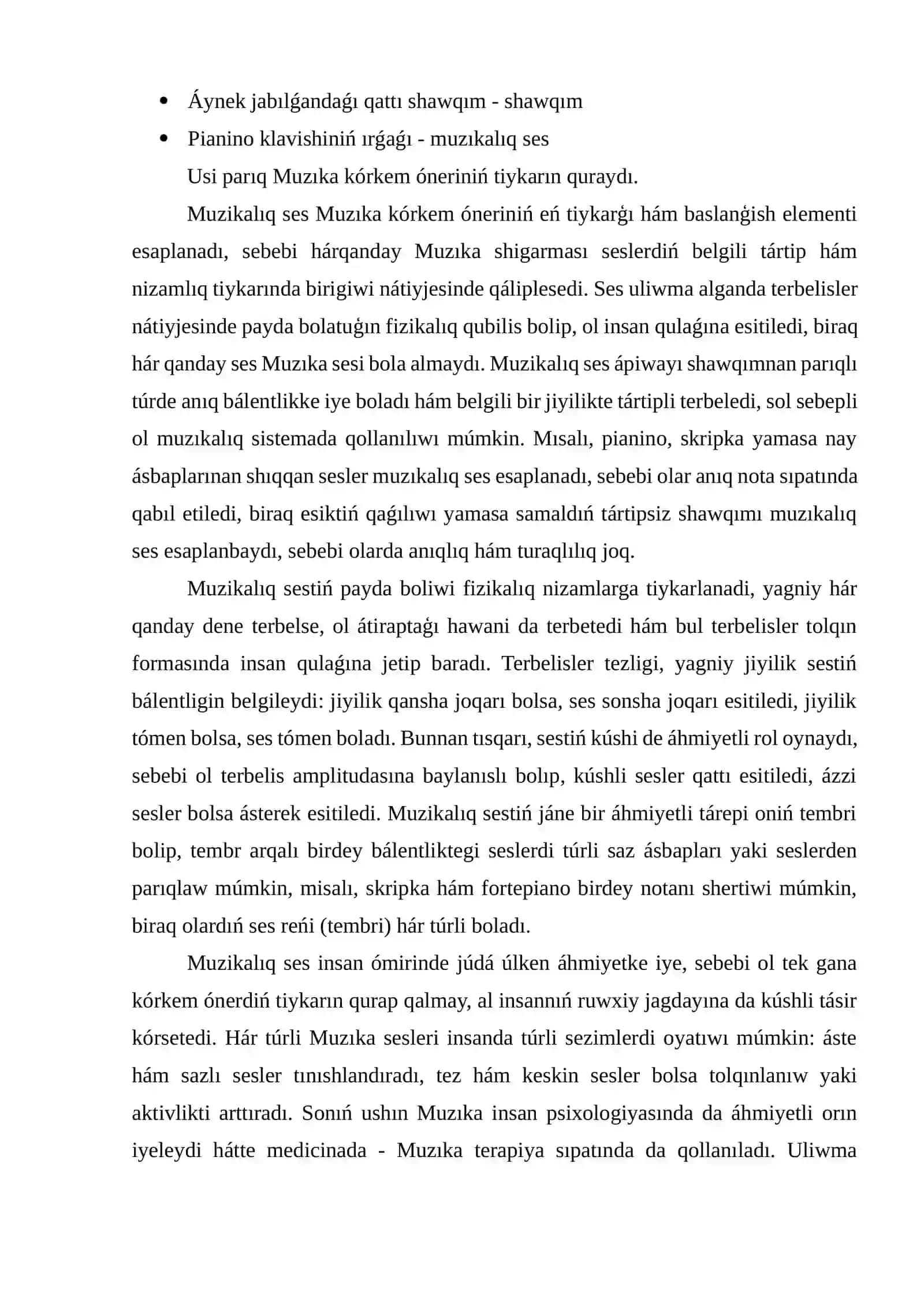 Muzıkalıq ses, muzıkalıq dizim 4