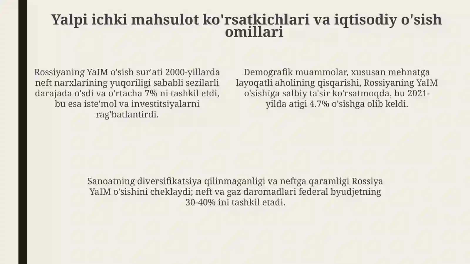 Rossiya iqtisodiyoti va yalpi ichki mahsuloti 4