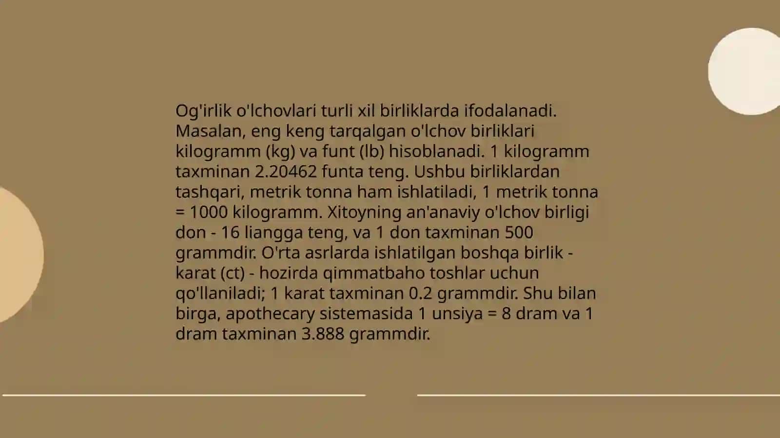 Qadimiy O‘lchovlar va O‘lchash Birliklari 4