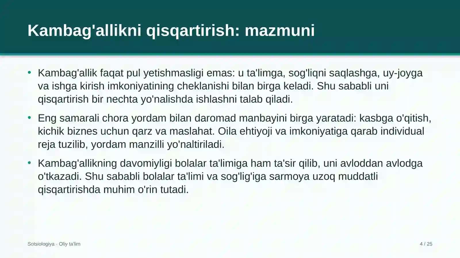 savdoda kambag'allikni qisqartirish 8766 4