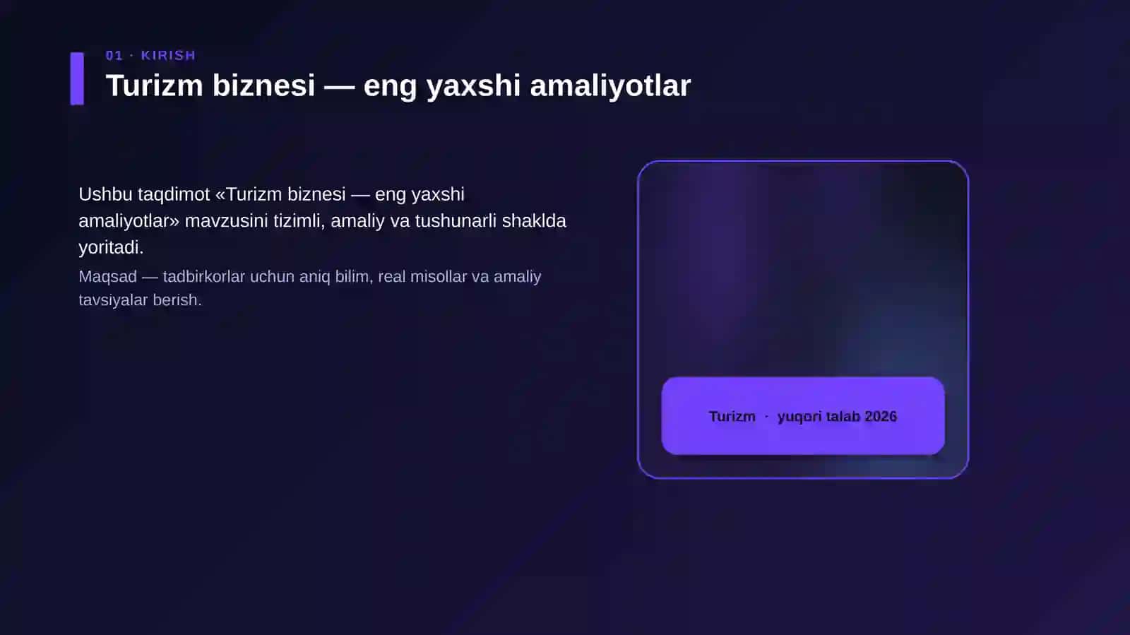 Turizm biznesi — eng yaxshi amaliyotlar 4