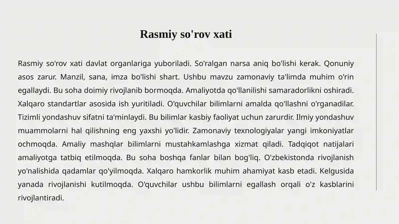 SO'ROV XATI Slayd 4