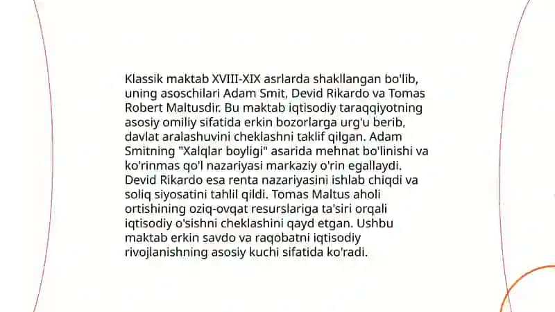Makroiqtisodiyotning yuzaga kelishi va klassik maktab vakilarining iqtisodiy qarashlari 4