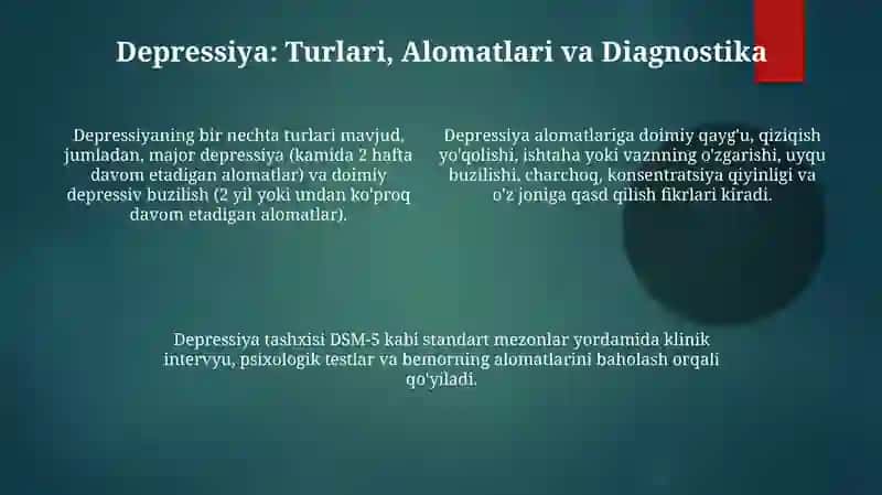 Stress, uning sabablari va oqibatlari, Depressiv va stupar xolatlar 4
