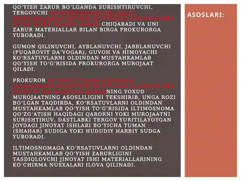 KO’rsatuvlarni oldindan mustahkamlab qo’yish 4