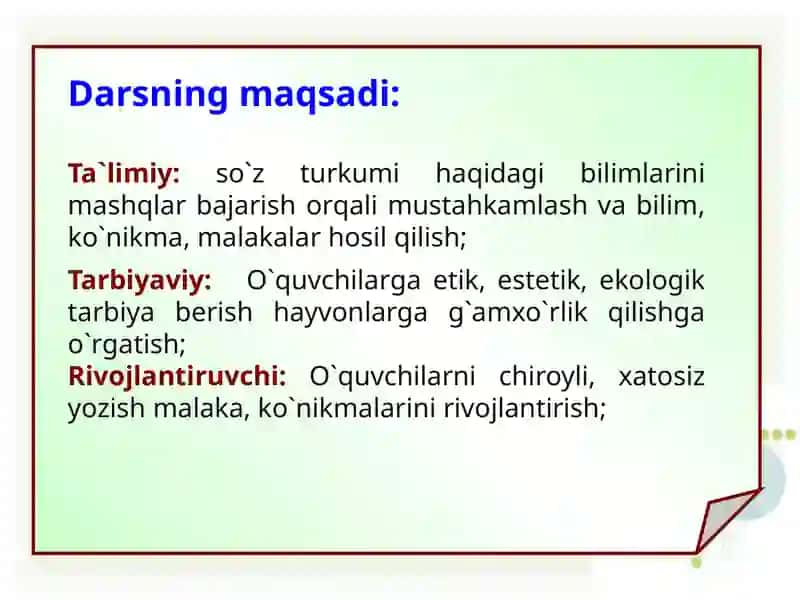 So'z turkumlari (ona tili fanidan dars ishlanma) 4
