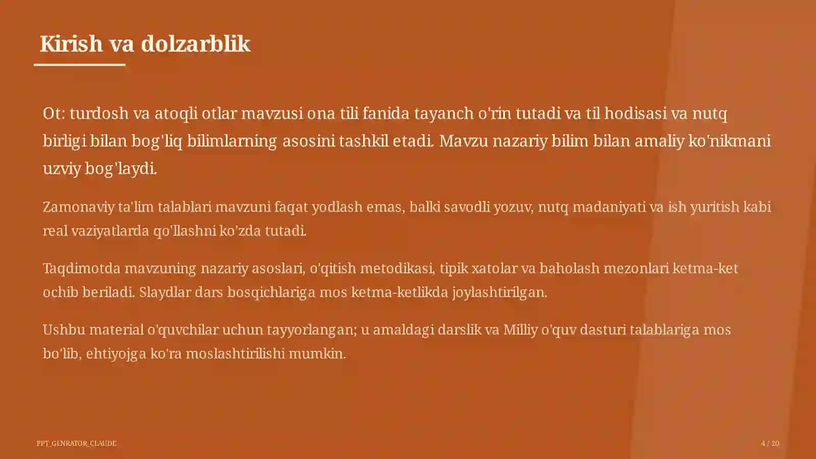Ot: turdosh va atoqli otlar (6-sinf) 4