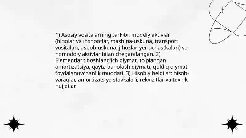 Asosiy vositalarning tarkibi, tuzilishi va dinamikasini tahlili 4