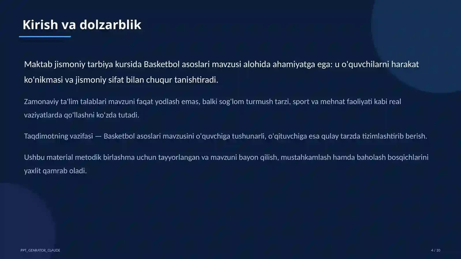 Basketbol asoslari (5-sinf) 4