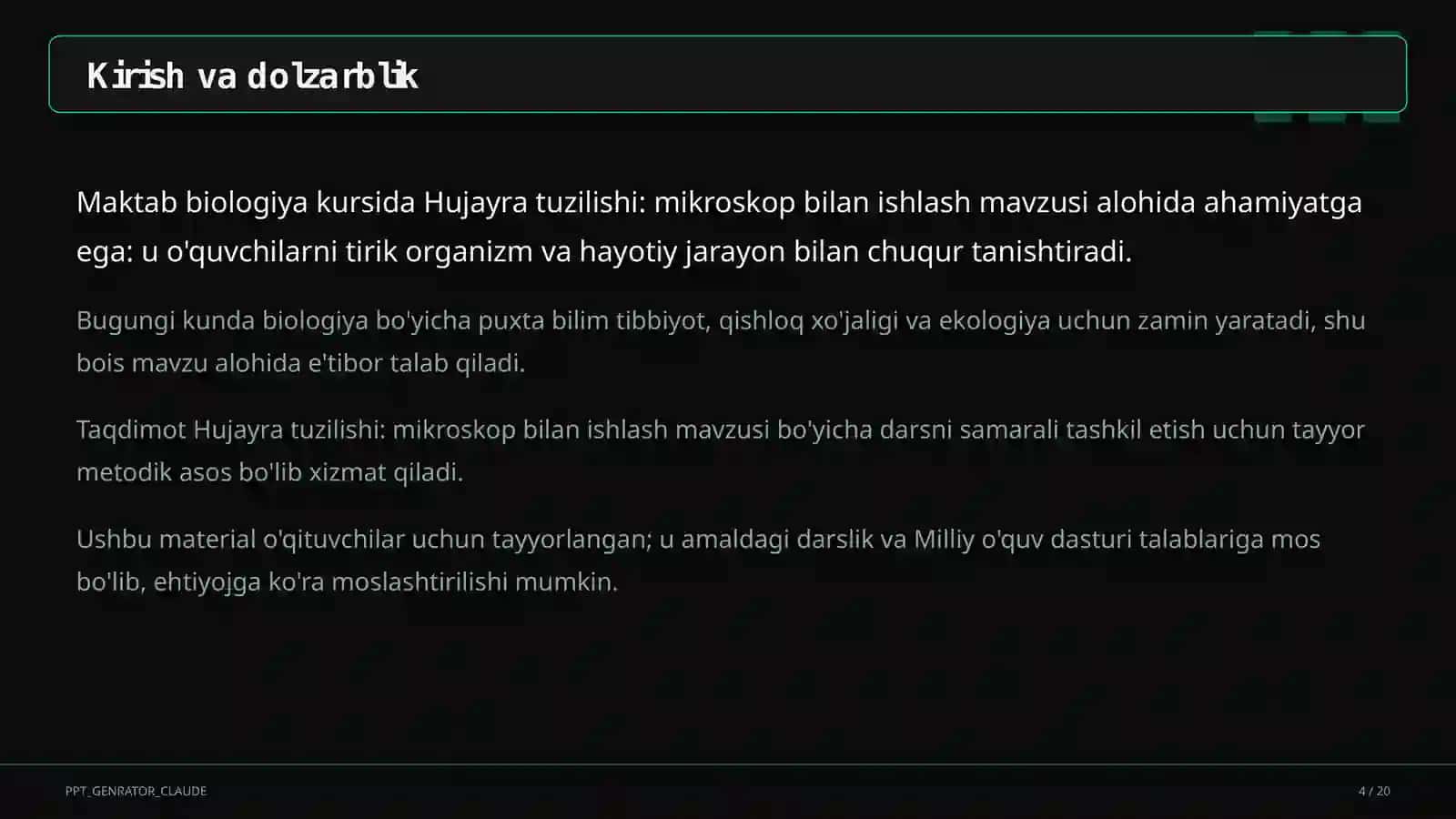 Hujayra tuzilishi: mikroskop bilan ishlash (5-sinf) 4
