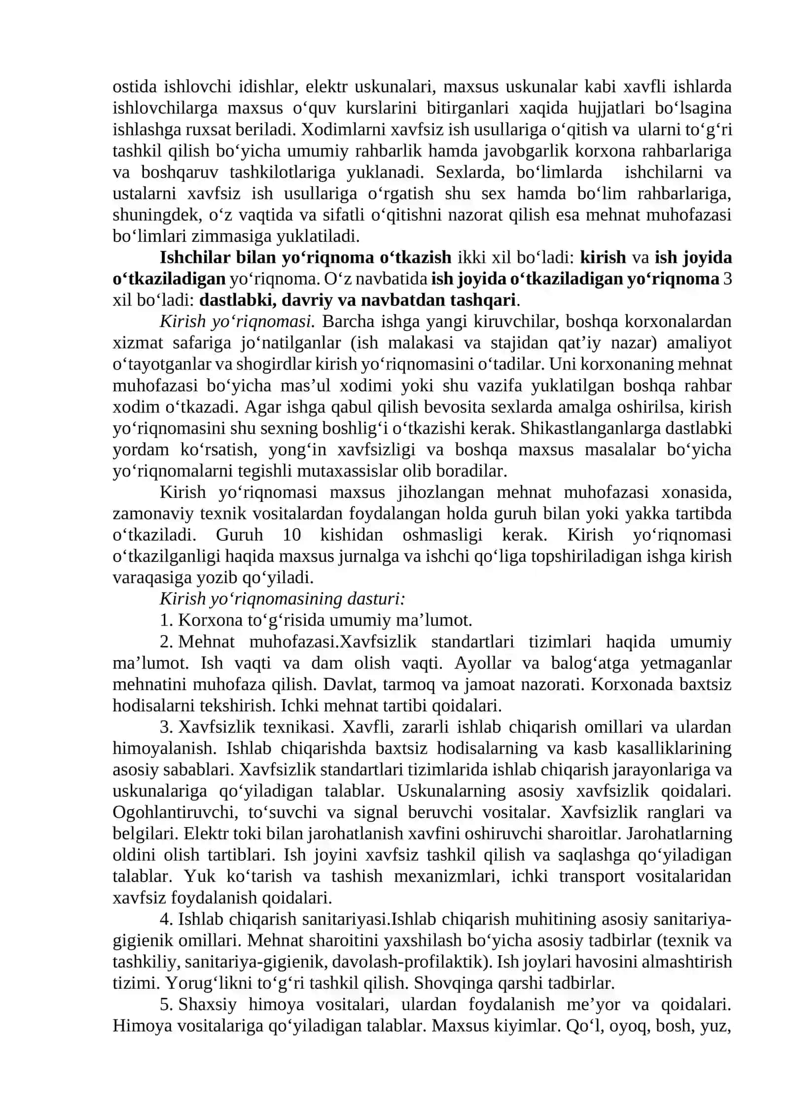 Xavfsiz faoliyatni tashkil qilishda xodimlar bilimini tekshirish va o’qitish 4