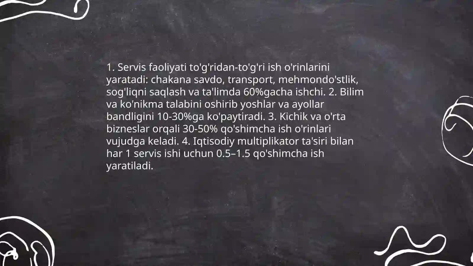Servis faoliyatini mamlakat ijtimoiy iqtisodiy ahamiyati 4