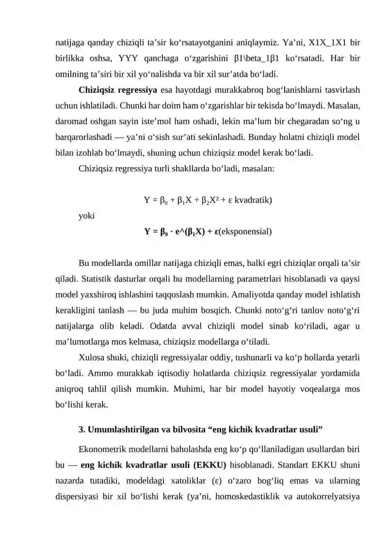 Ko‘p omilli ekonometrik modellarni tuzish uslubiyoti 4