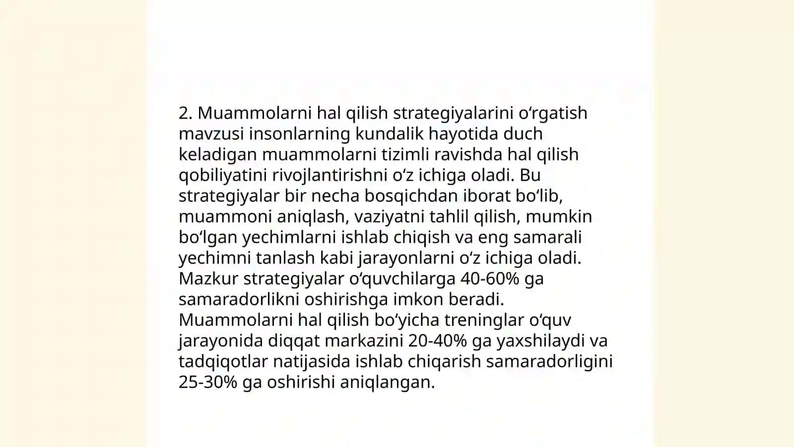 XXI asr ko‘nikmalarini shakillantirish yo‘llari. Fikrlashni baholash 4