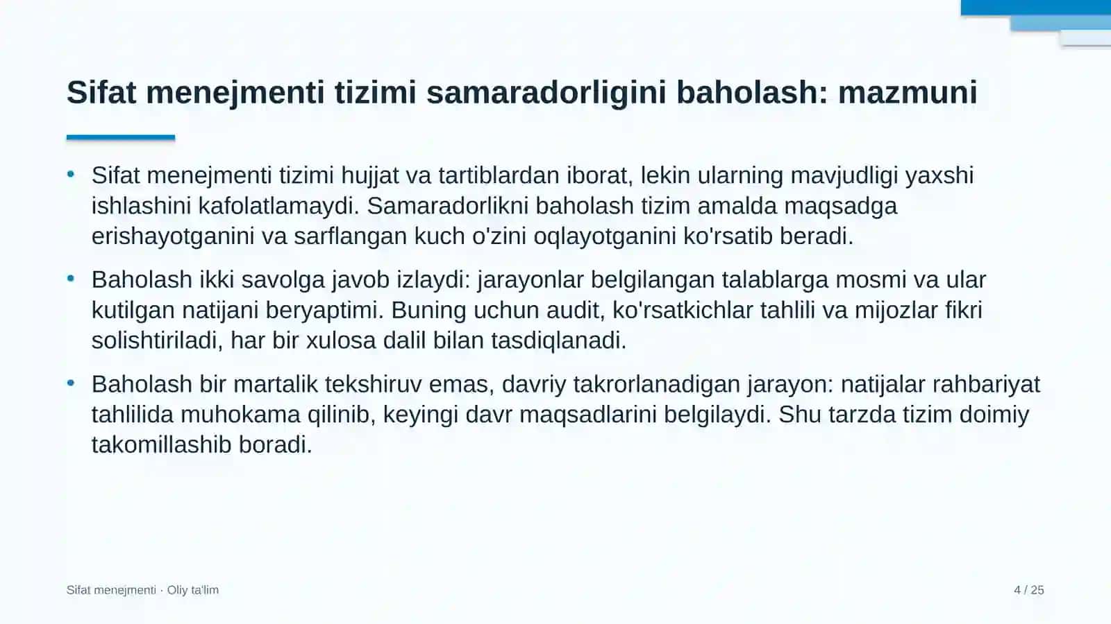 standartlashtirish va sertifikatlashtirish organlarida sifat menejmenti tizimi samaradorligini baholash 4897 4