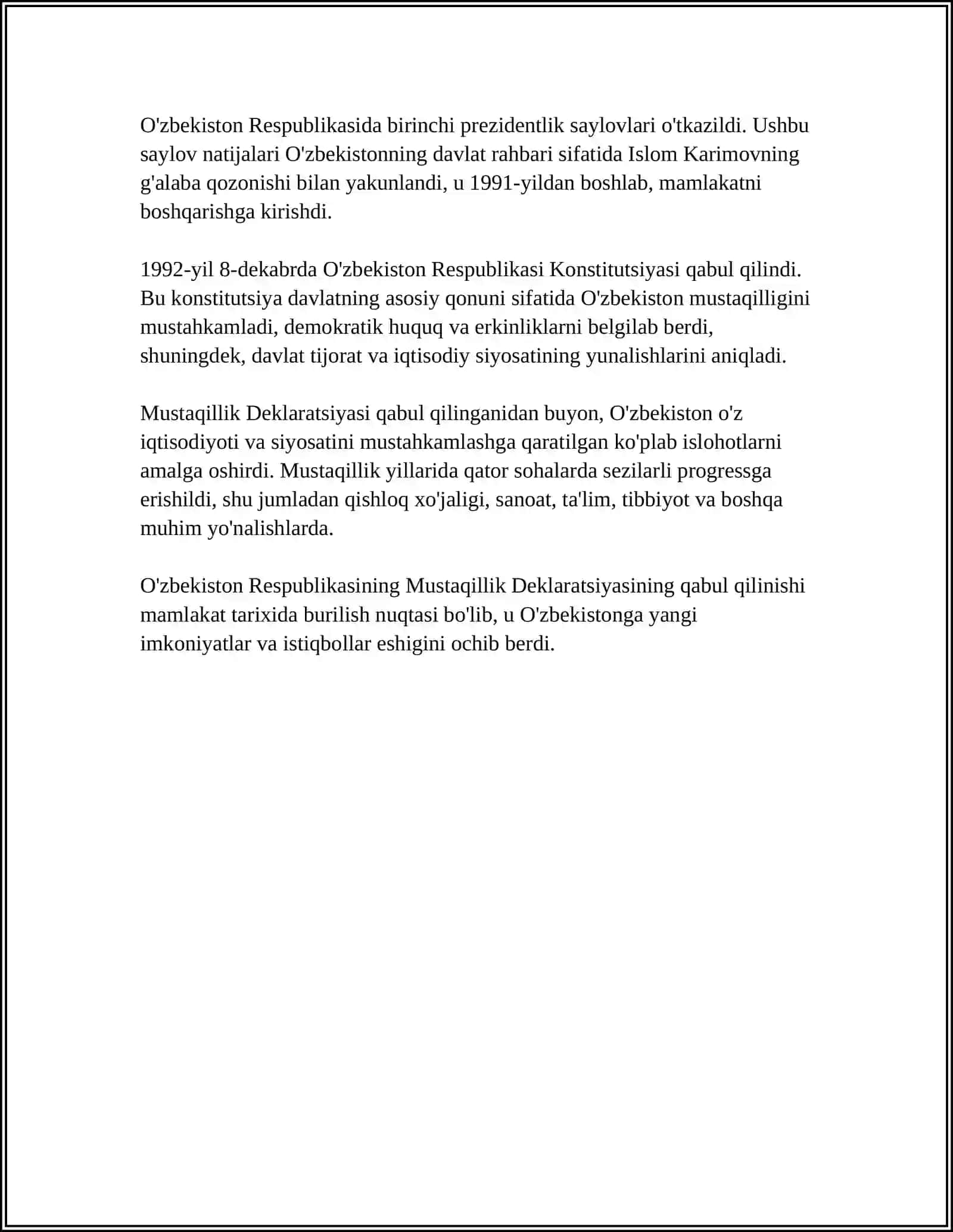 O'ZBEKISTONNING MUSTAQILLIK DEKLARATSIYASI 4