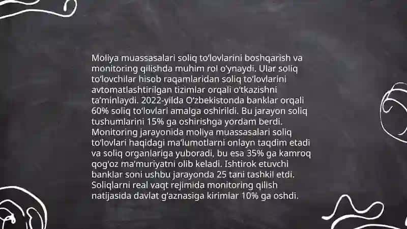 Soliq xizmat organlarini moliya muassasalari bilan oʻzaro munosabatlari 4