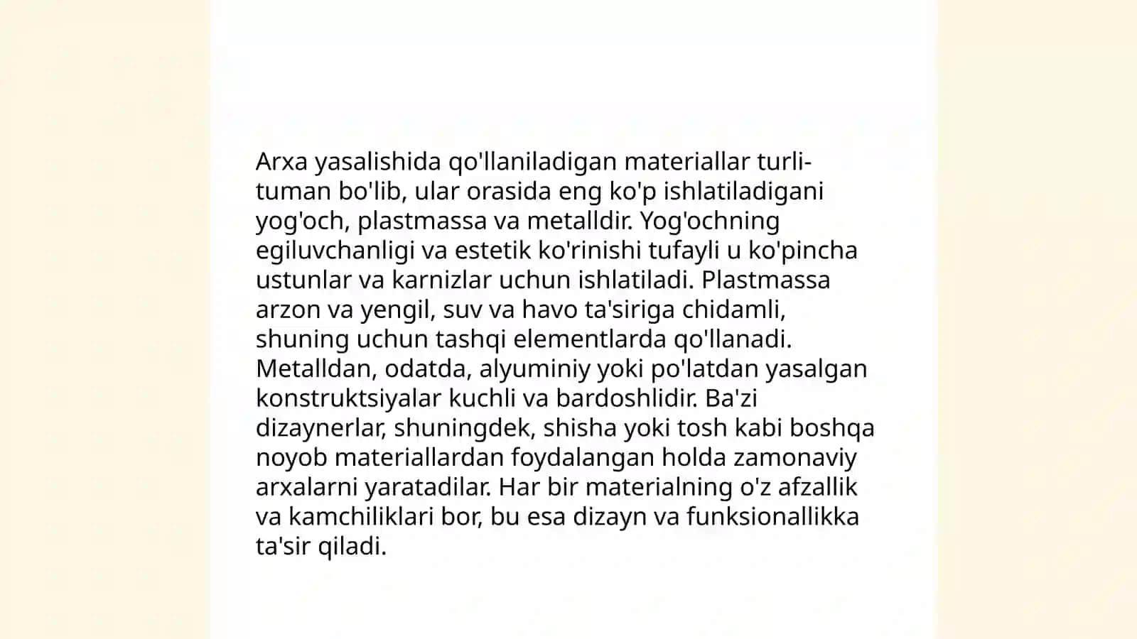 Archa Yasash Loyihasini o'rgatish 4