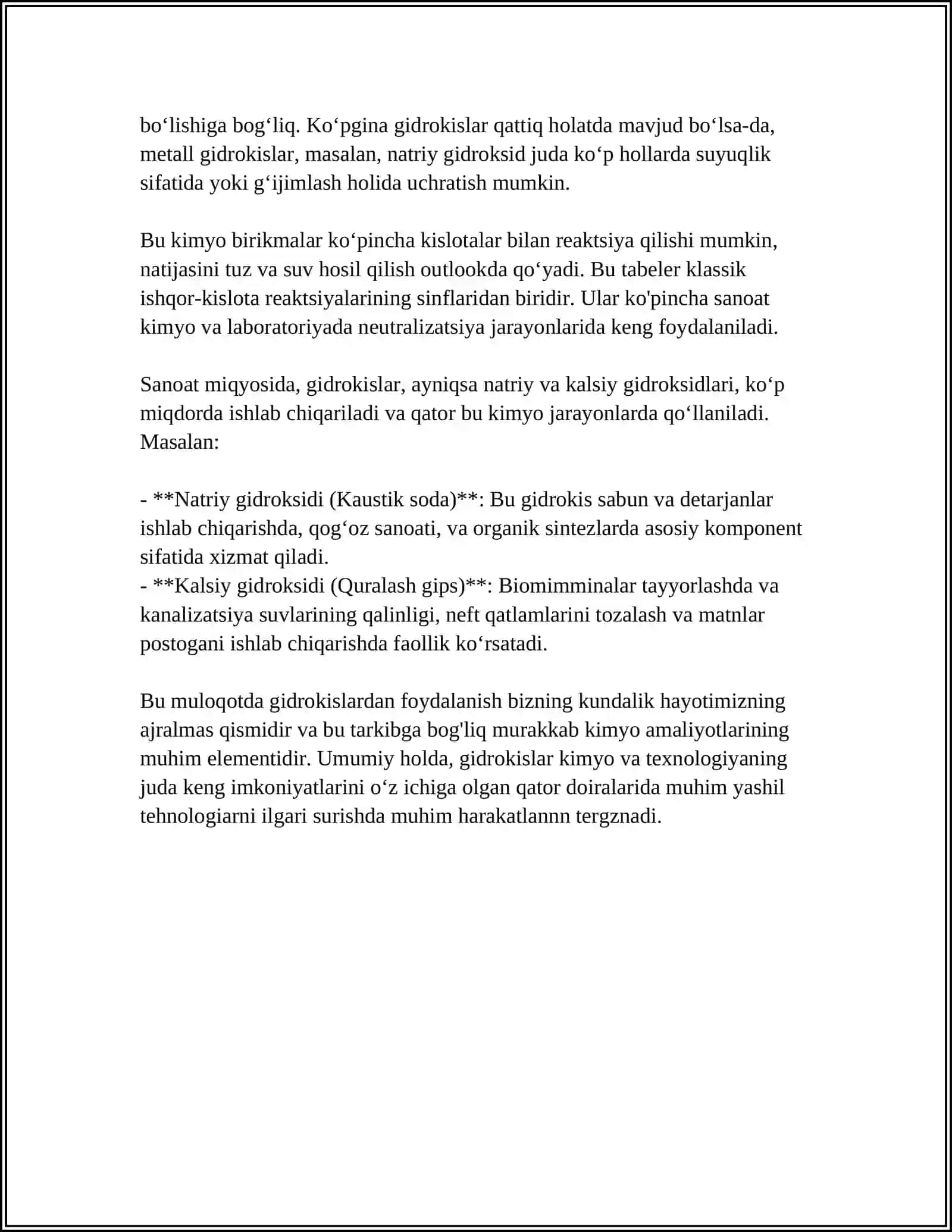 GIDROKSID XOSSALARI 4