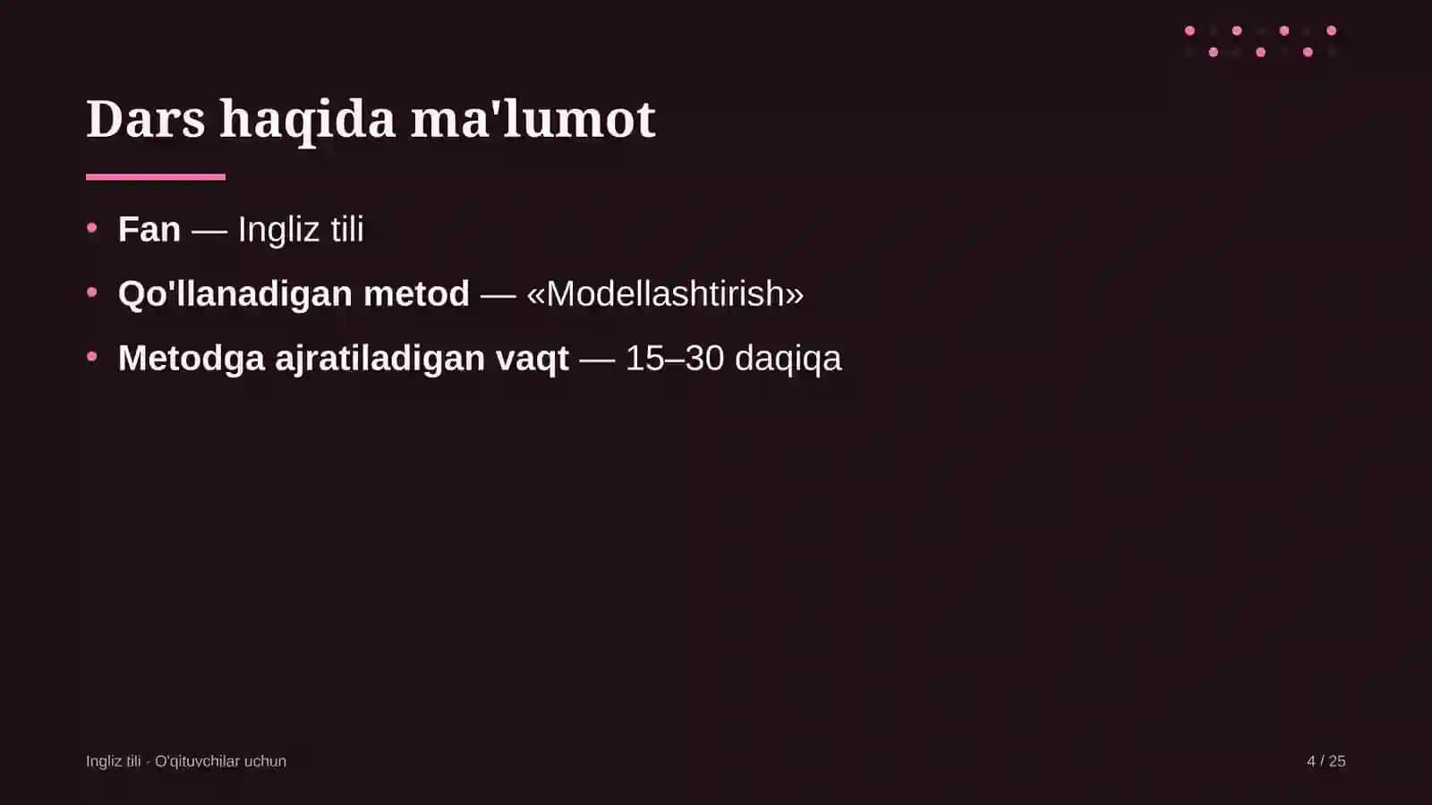 ingliz tili darslarida modellashtirish metodidan foydalanish 1991 4