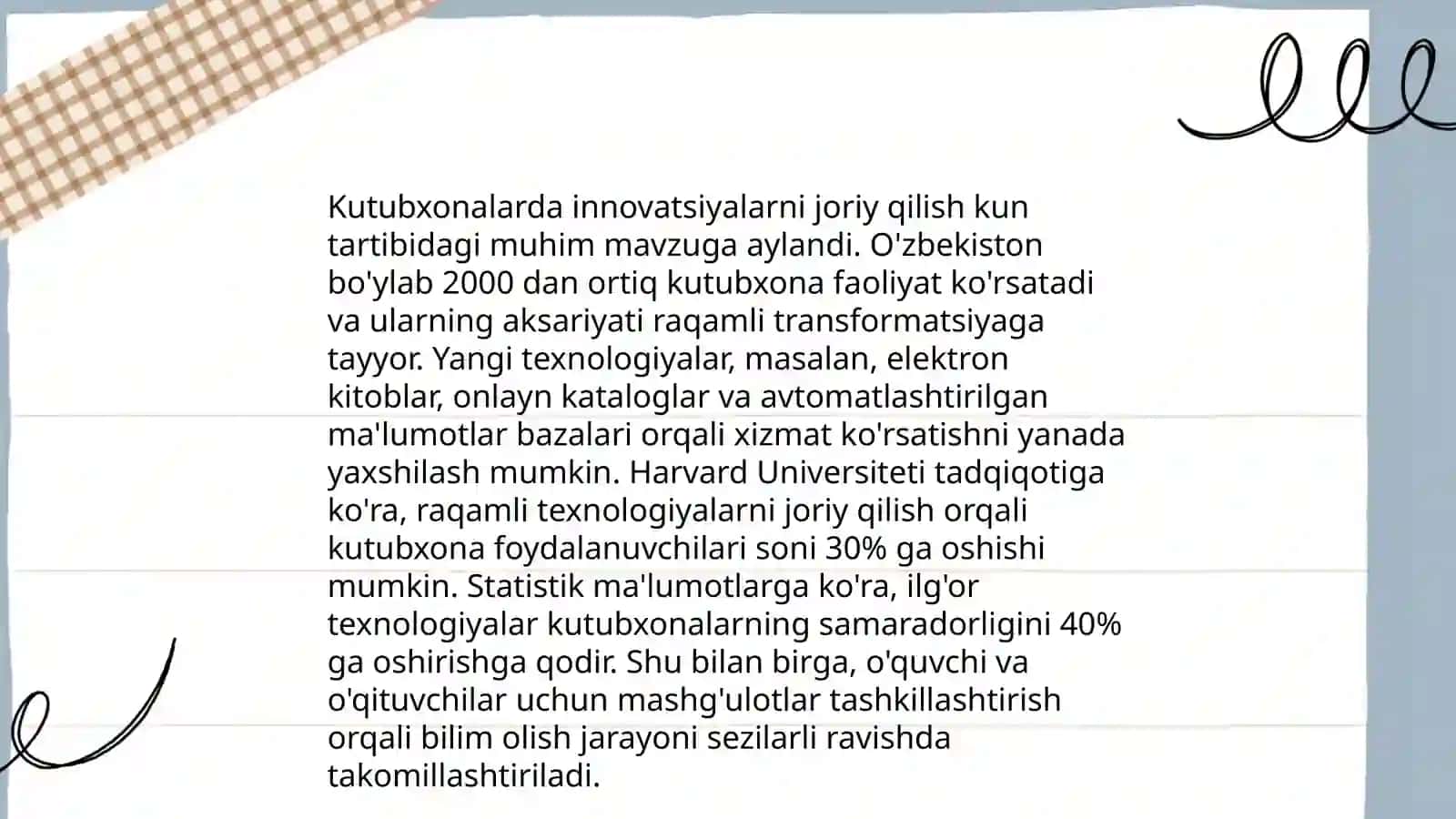 Kutubxonalarda analitik faoliyat va innovatsiyalarni o'rganish usullari 4