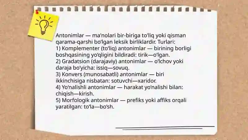 Leksik semantik munosabat 4
