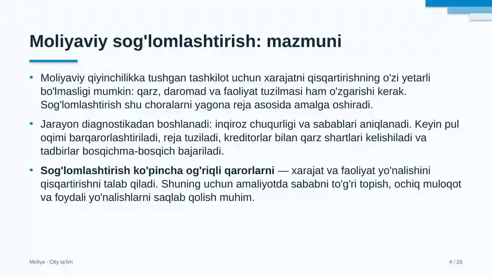 Maishiy texnika ishlab chiqarishda moliyaviy sog'lomlashtirish 4
