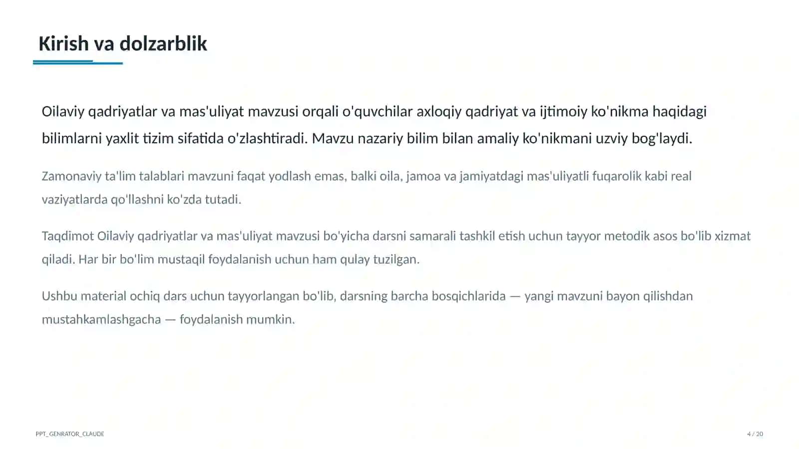 Oilaviy qadriyatlar va mas'uliyat (10-sinf) 4