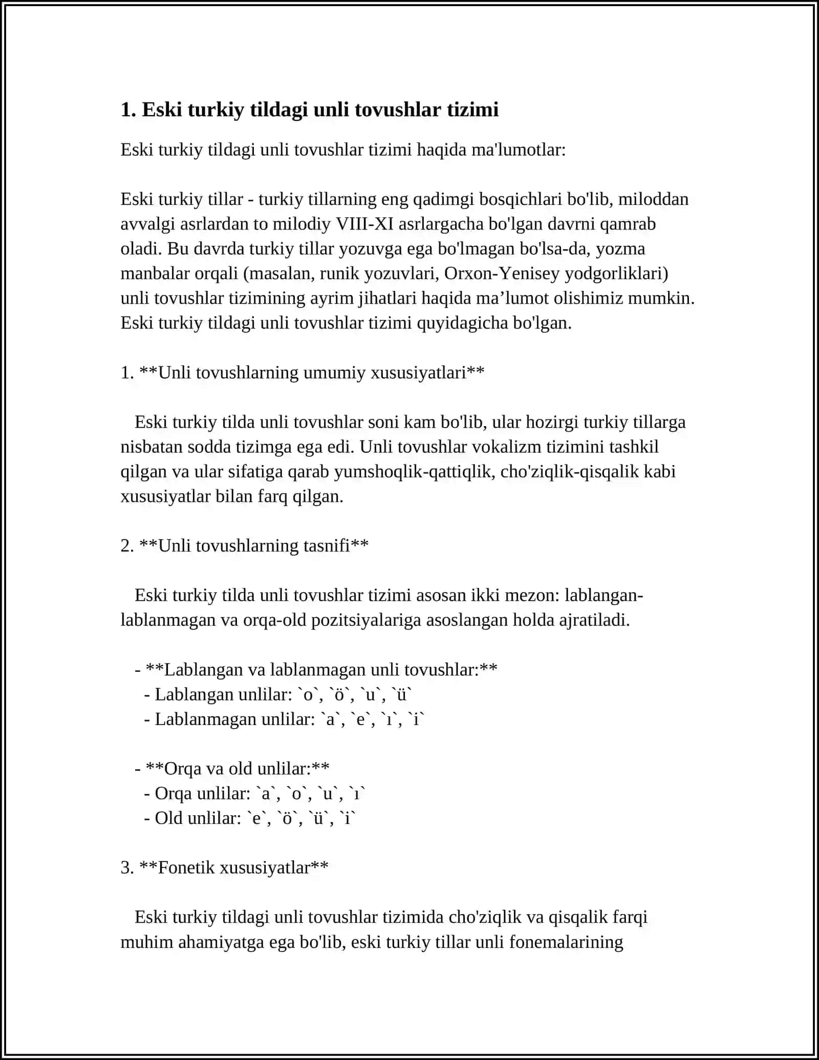 TURKIY TILLARNING DASTLABKI TARAQQIYOTIGA OID FONETIK QOIDALAR 4