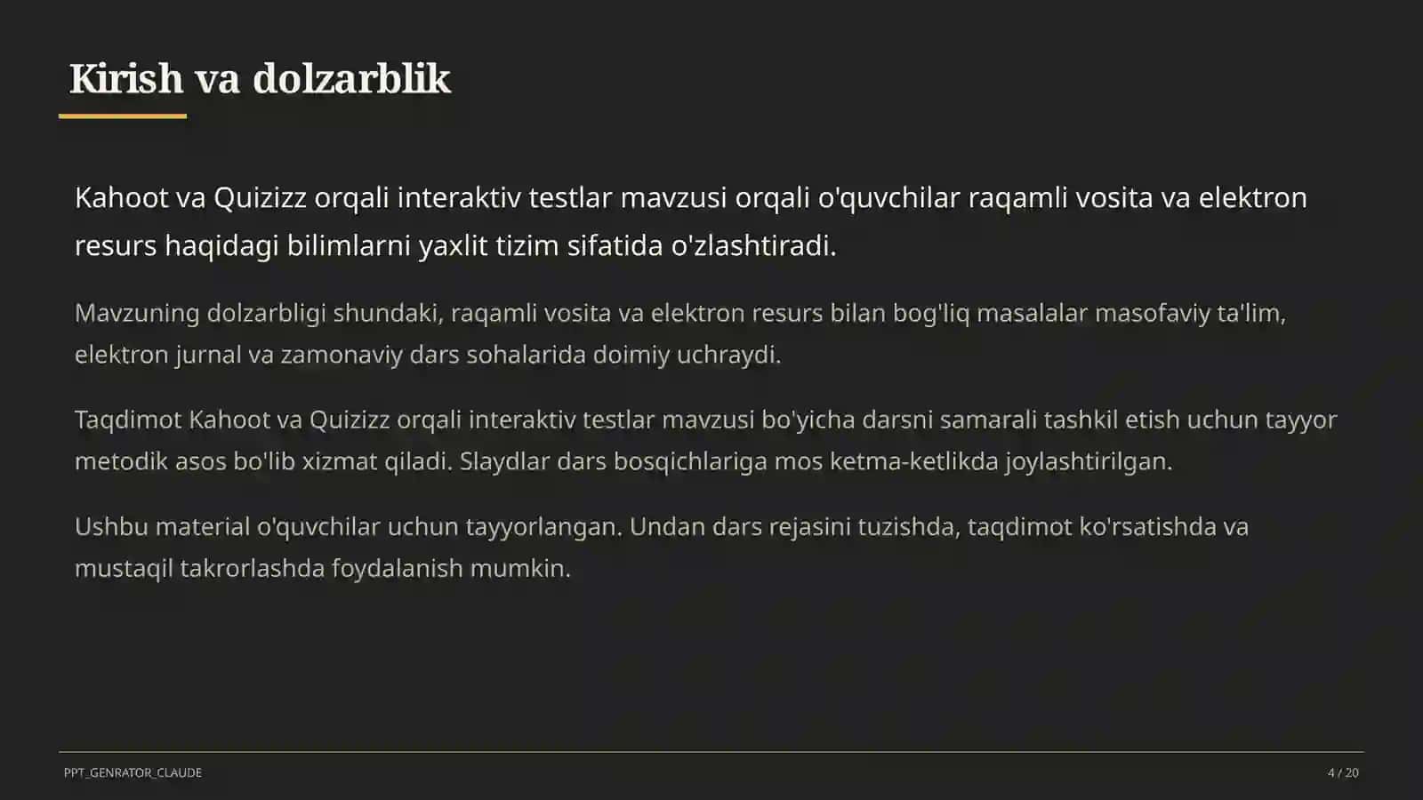 Kahoot va Quizizz orqali interaktiv testlar 4